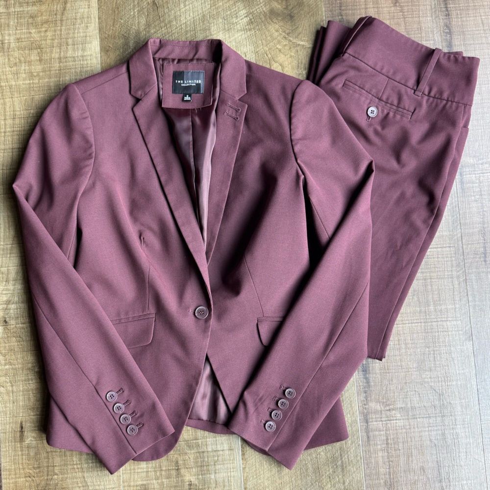 The Limited Collection Maroon Blazer and Trousers Set